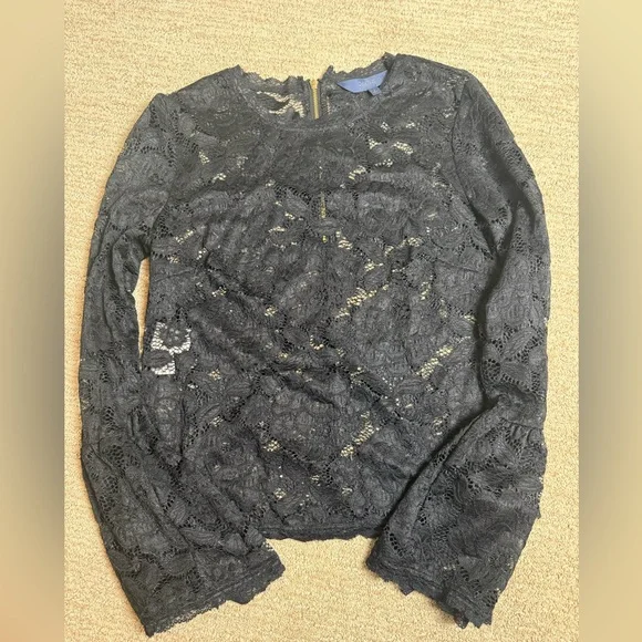 RACHEL Roy Black Lace blouse with Gold Accents!! WORN ONCE! Size S - Picture 11 of 12